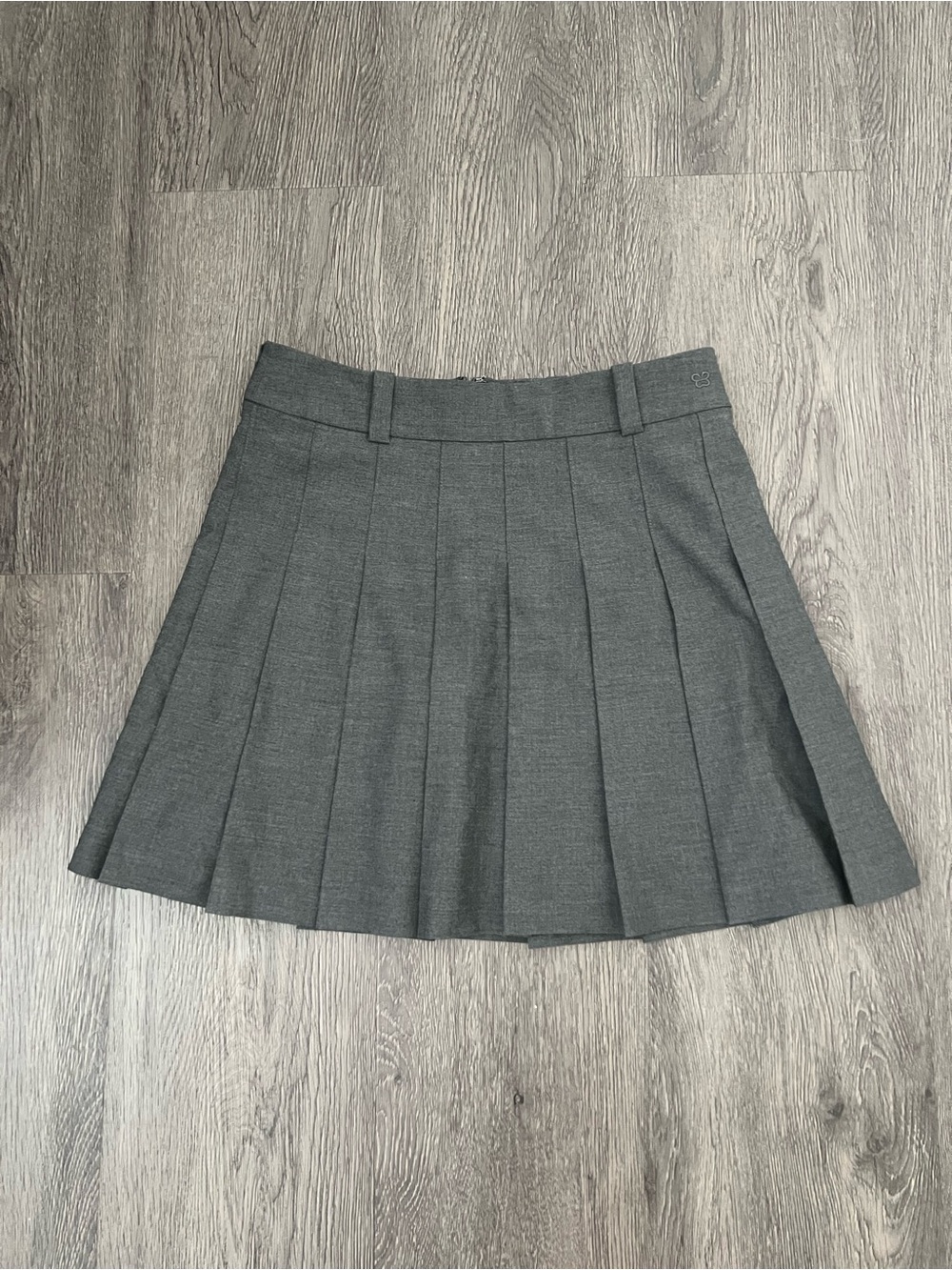Aritzia Charcoal Pleated Mini Skirt